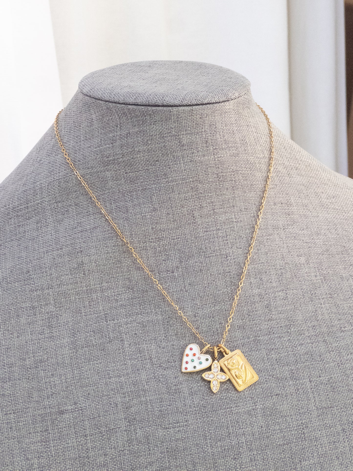 Rectangle Rose Charm