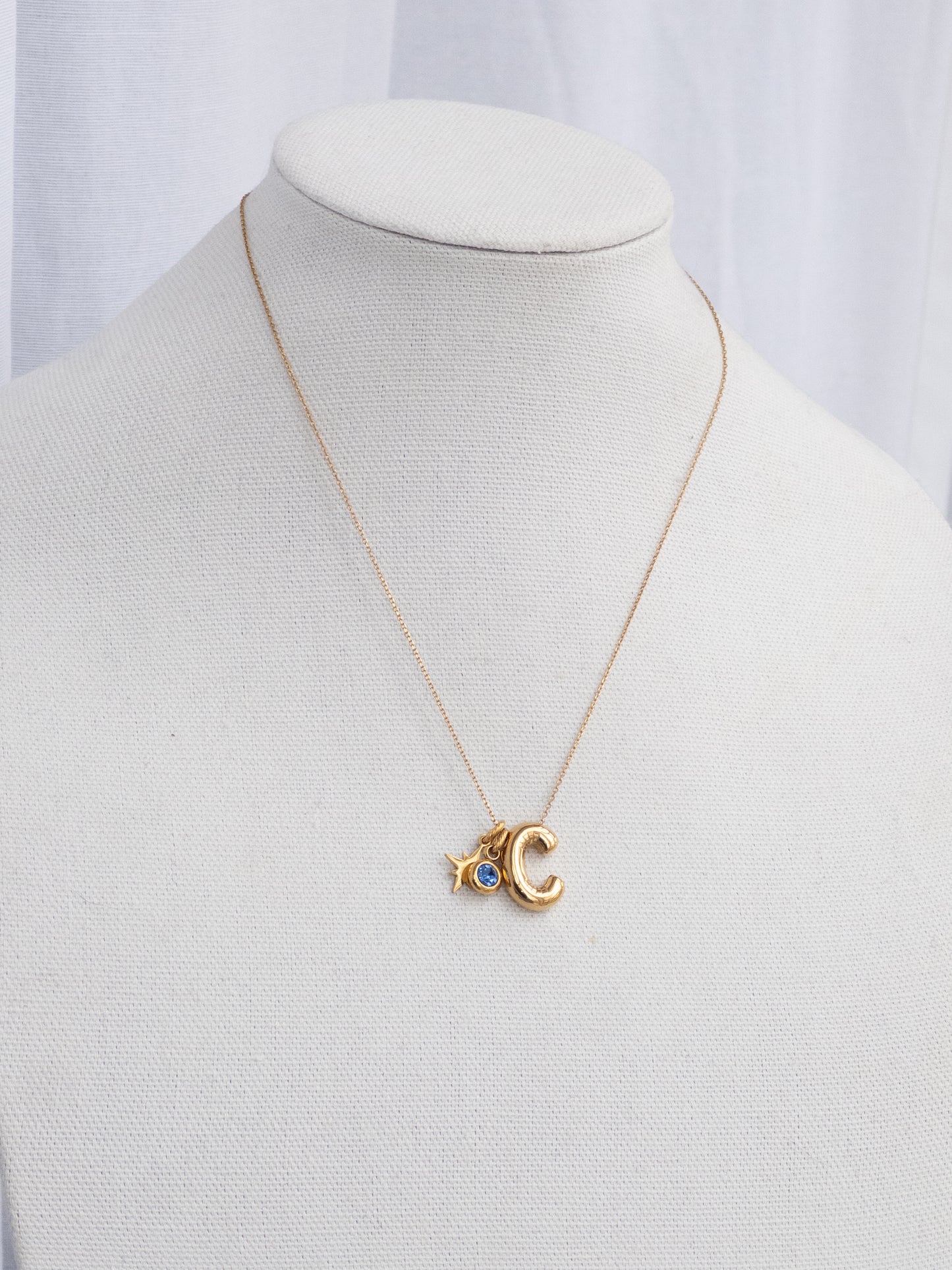 Bubble Initial Pendant Necklace