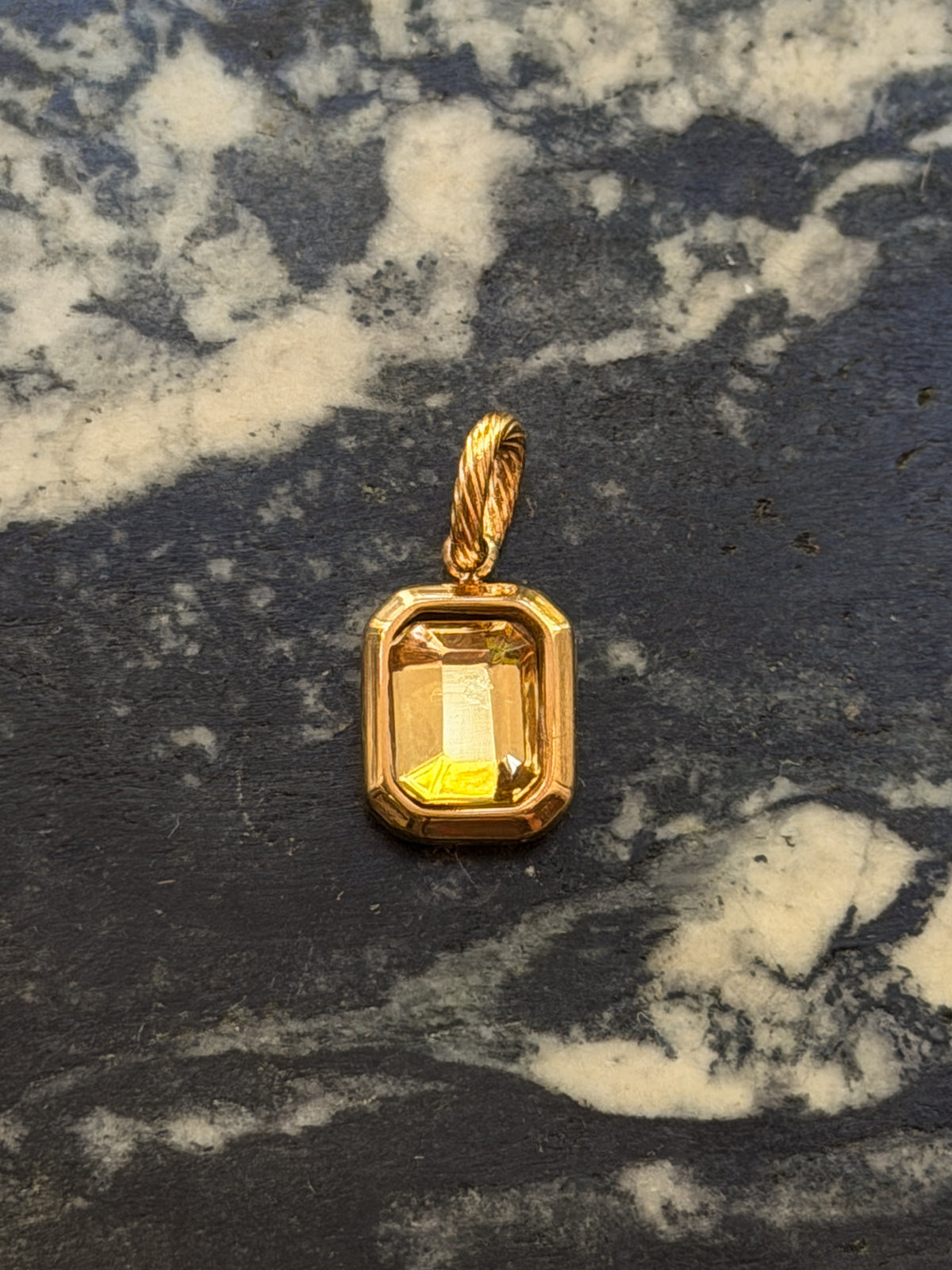 Bezeled Rhinestone Pendant Charm