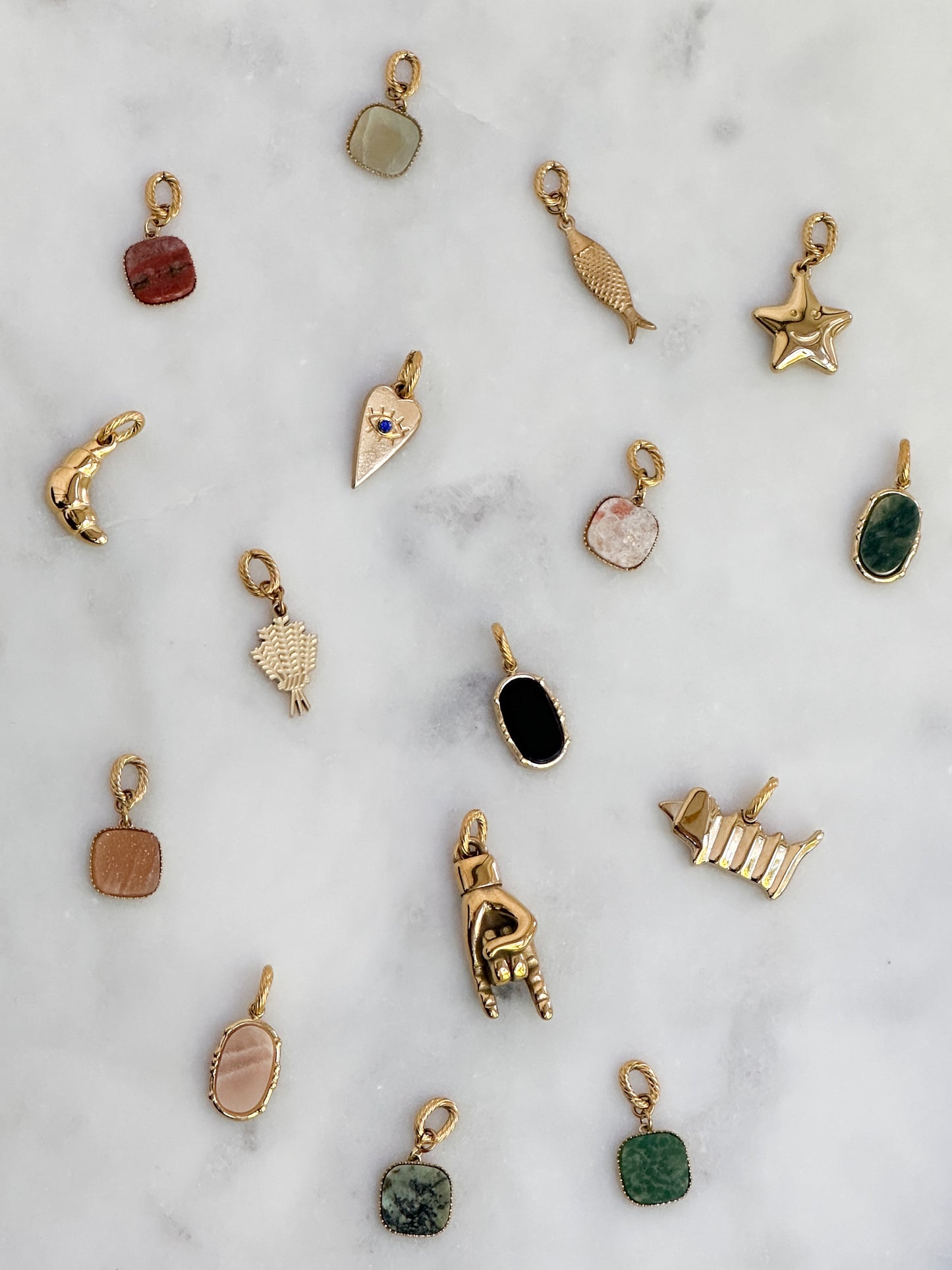 Oval Frame Stone Charm