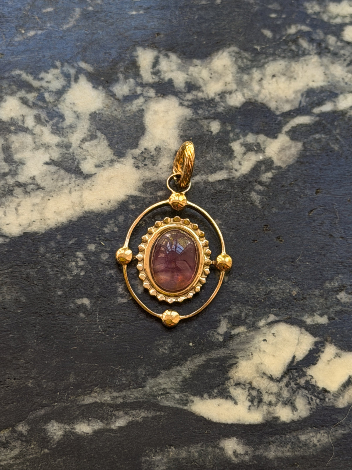 Stone in Oval Pendant Charm