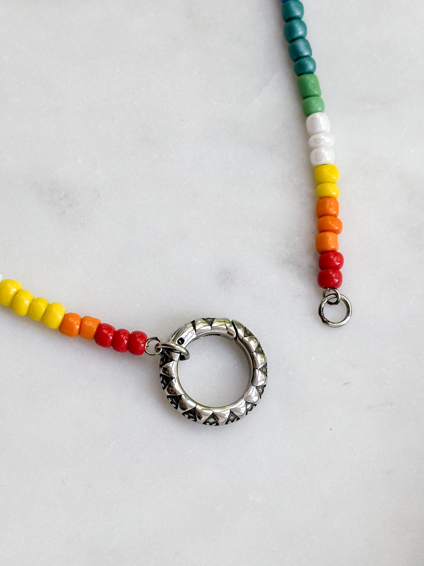 Rainbow Glass Beaded Necklace