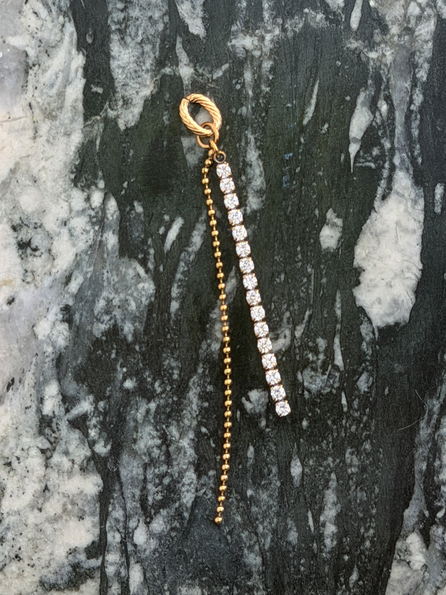 Ball Chain and Rhinestone Strand Charm