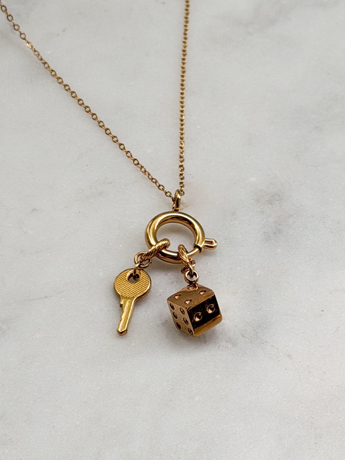 Spring Ring Charm Keeper Necklace