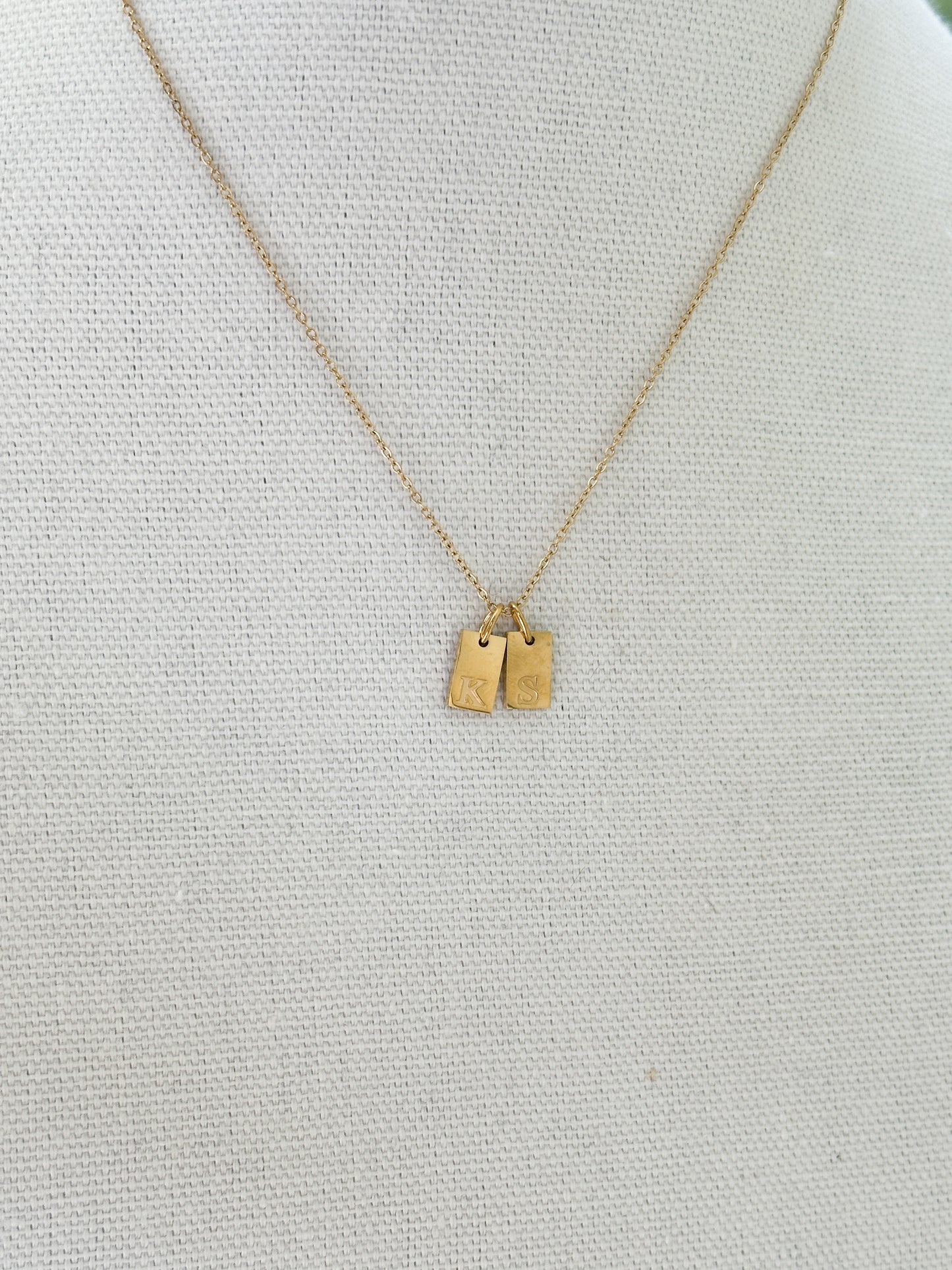 Rectangle Initial Pendant