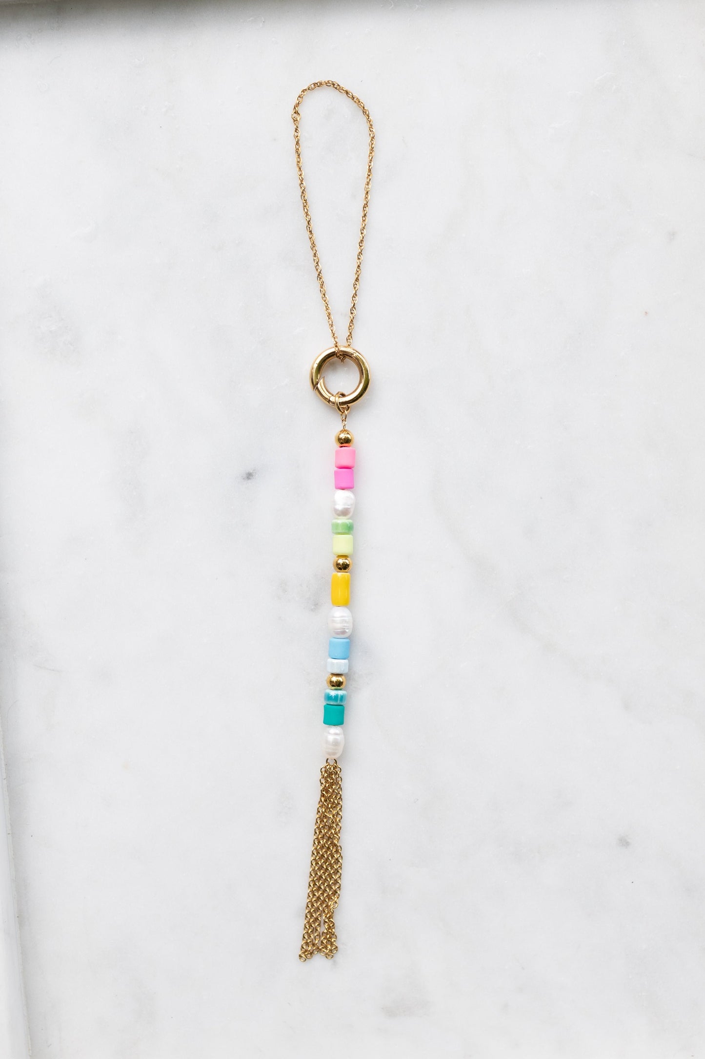 Pearl and Multicolor Bag Charm