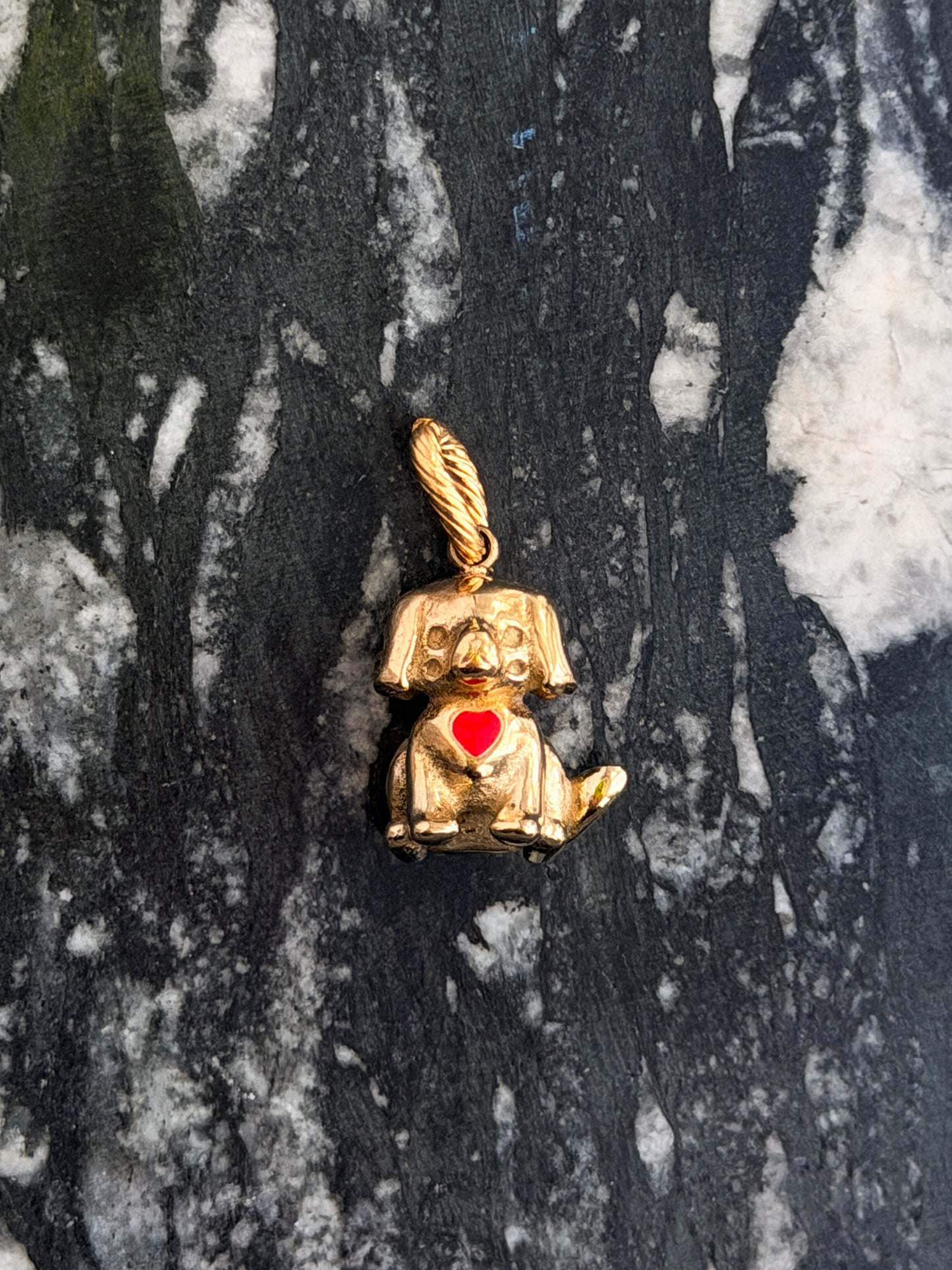 Dog with Heart Charm