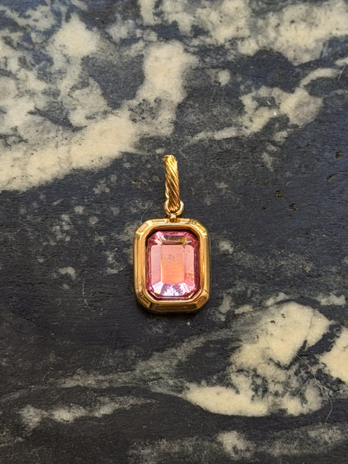 Bezeled Rhinestone Pendant Charm