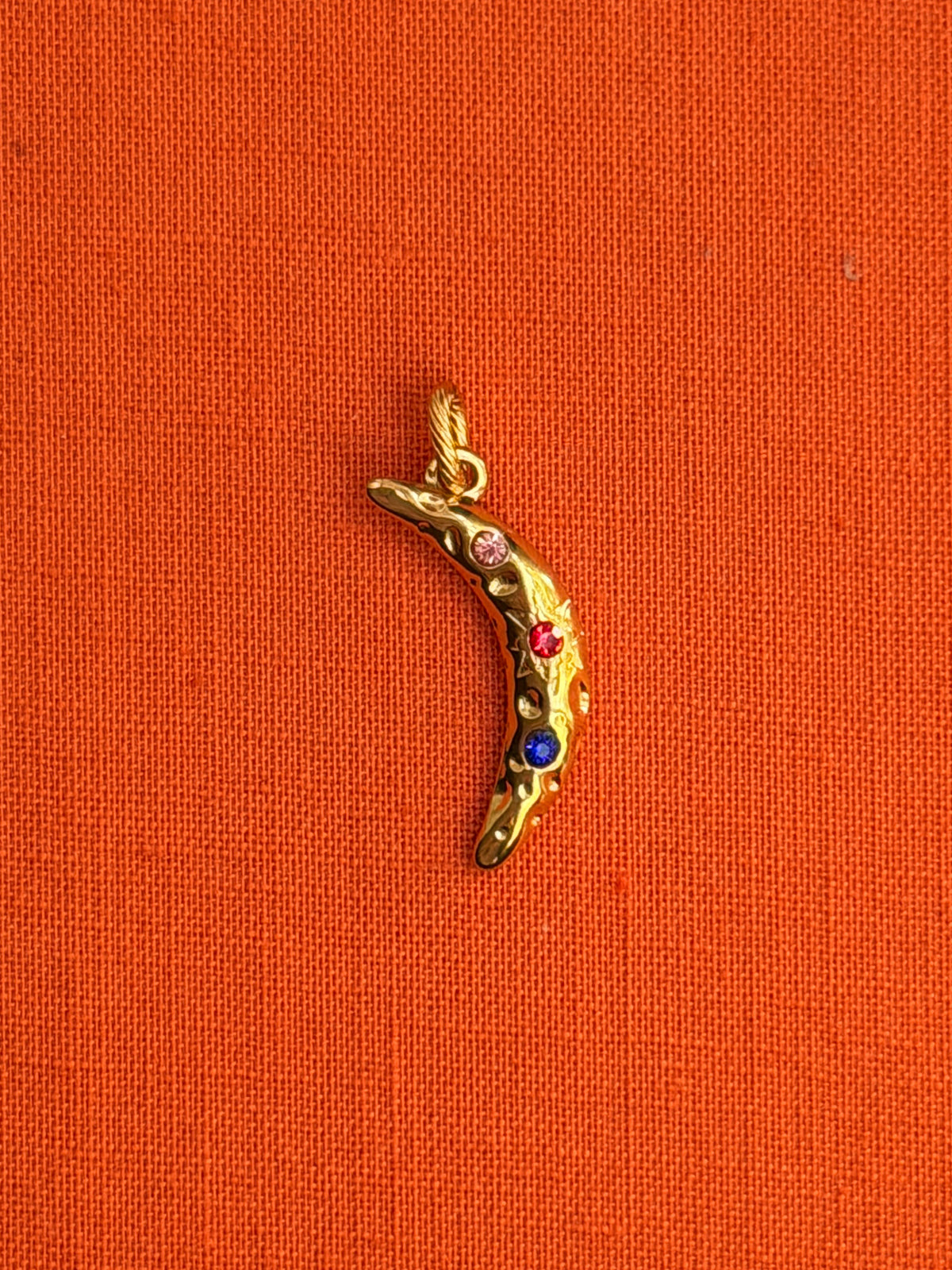 Colorful Rhinestone Crescent Charm