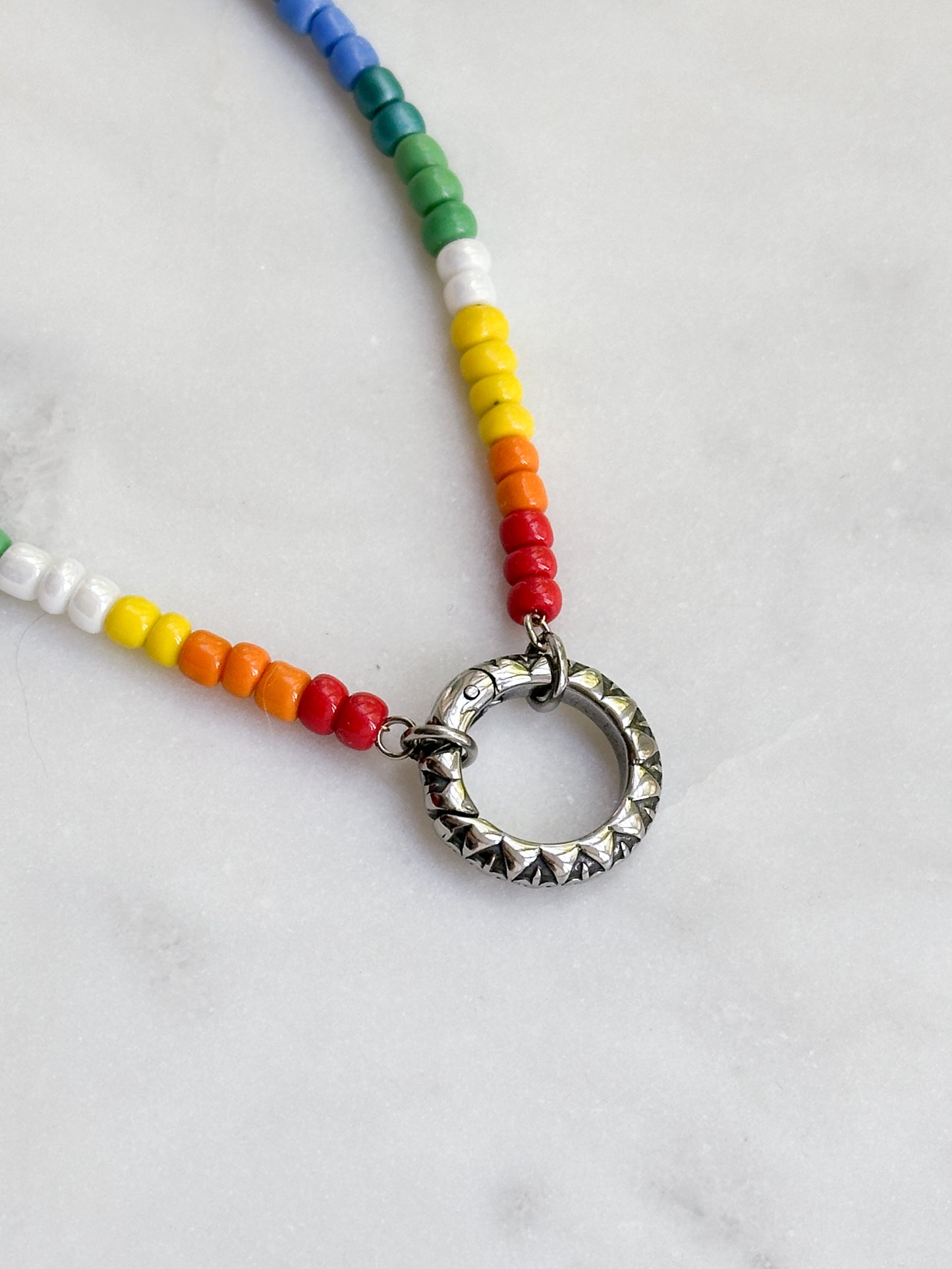 Rainbow Glass Beaded Necklace