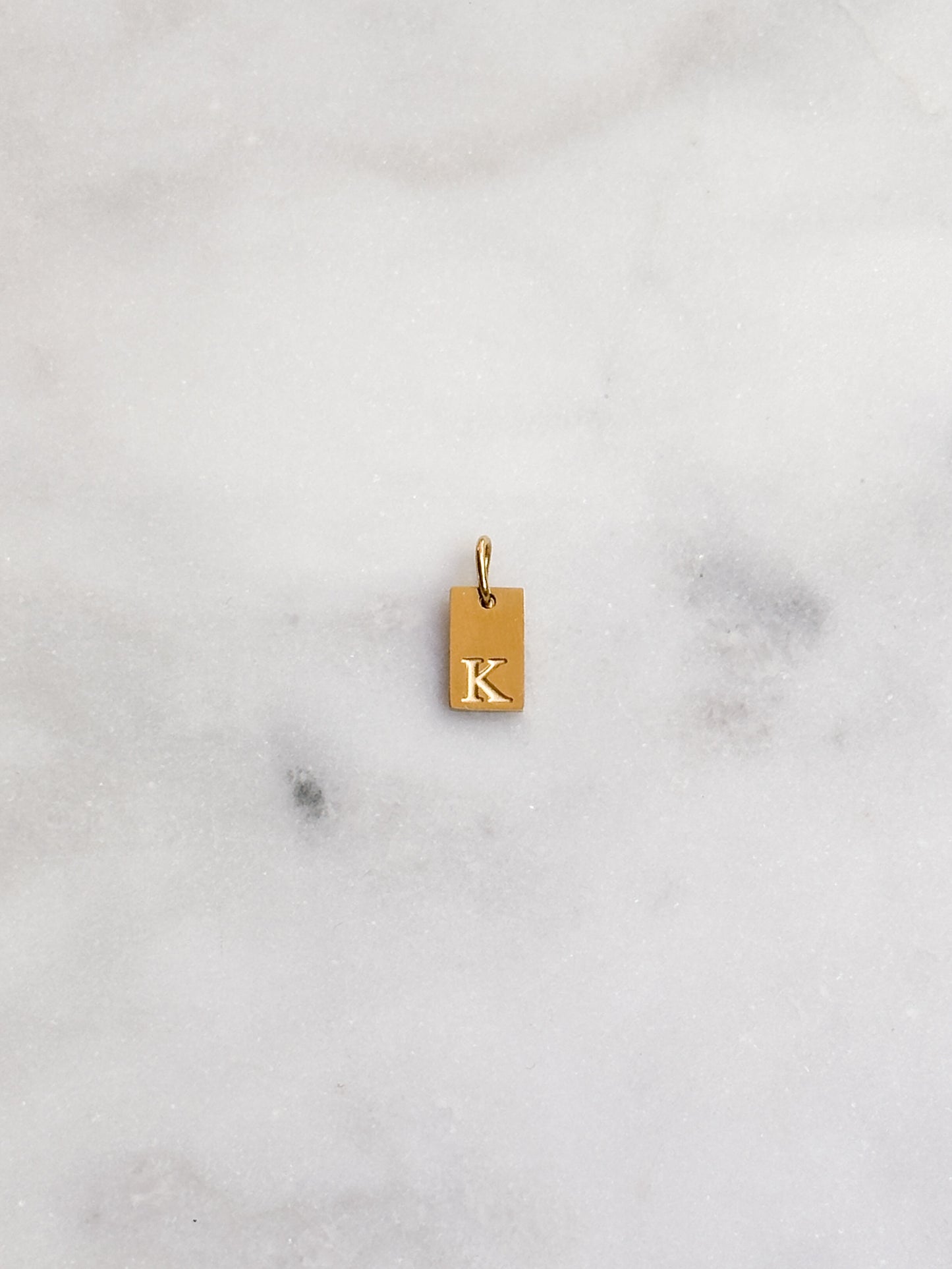 Rectangle Initial Pendant