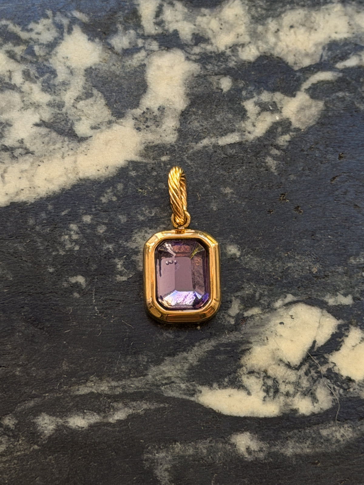 Bezeled Rhinestone Pendant Charm