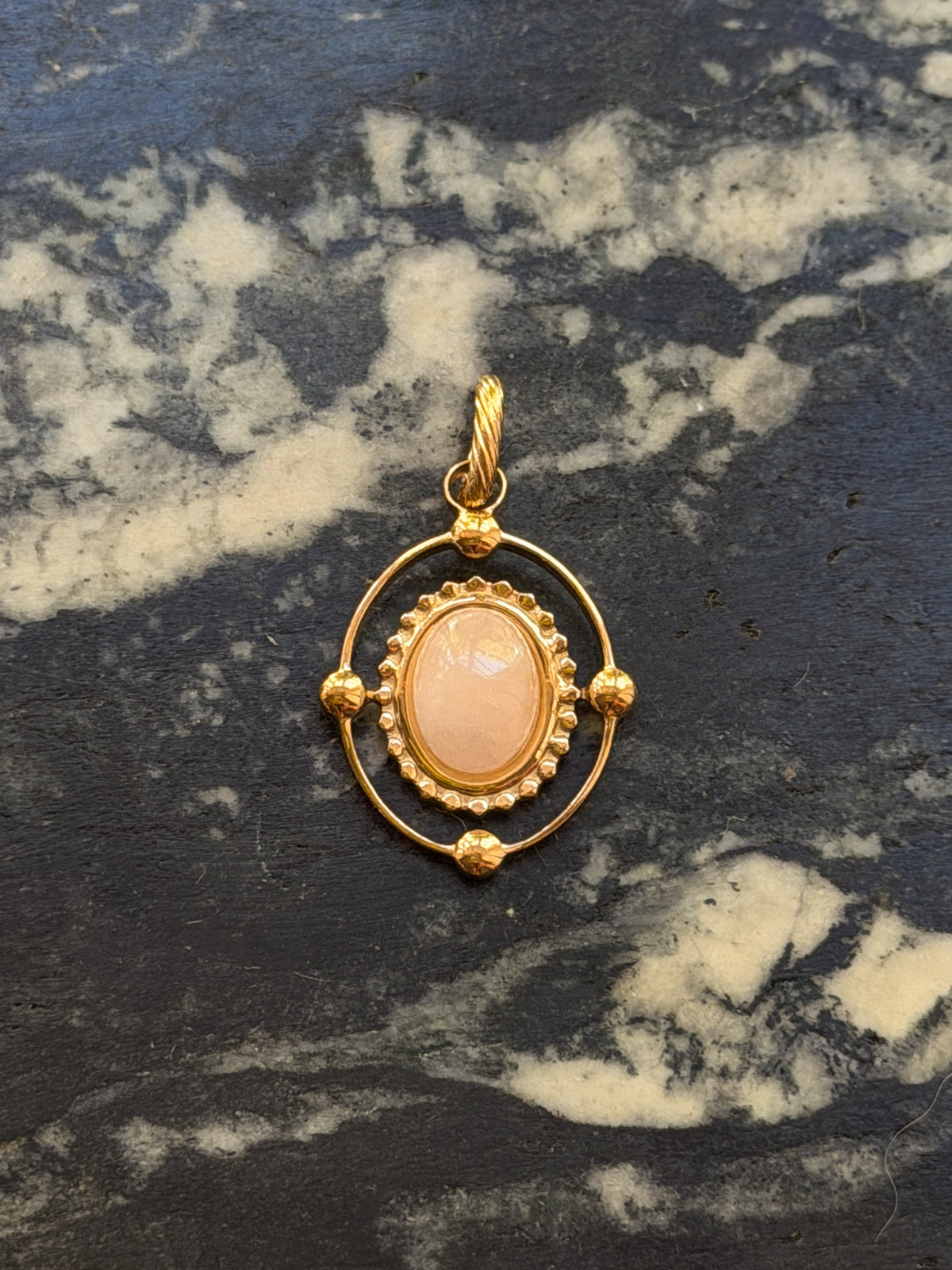 Stone in Oval Pendant Charm