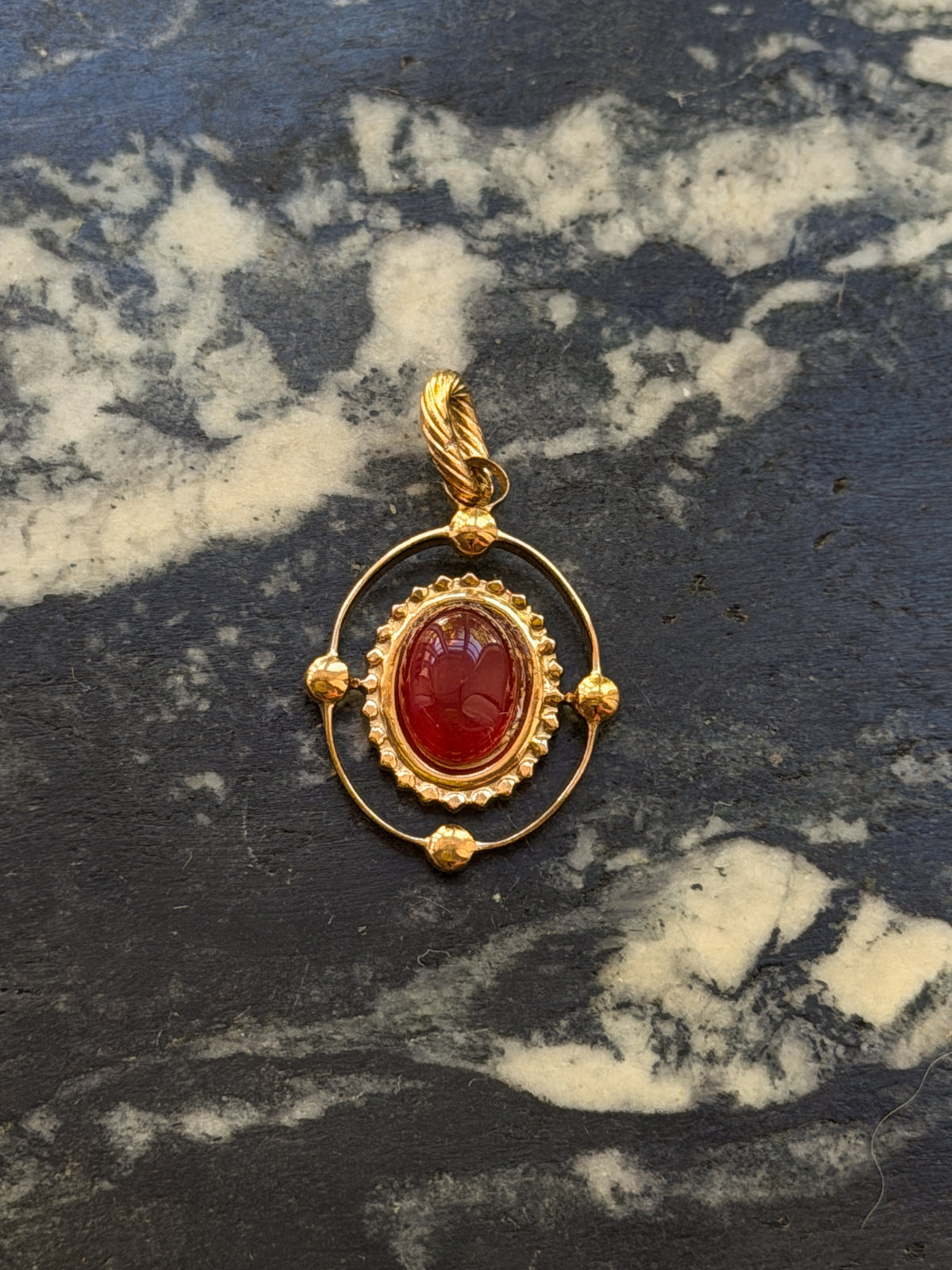 Stone in Oval Pendant Charm