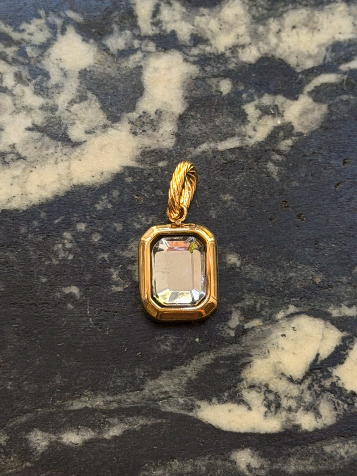 Bezeled Rhinestone Pendant Charm