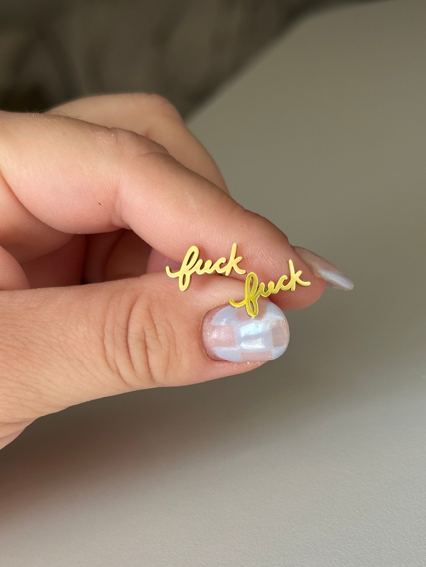 Fuck Script Earrings