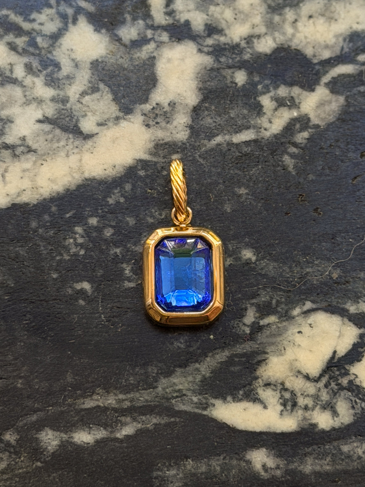 Bezeled Rhinestone Pendant Charm