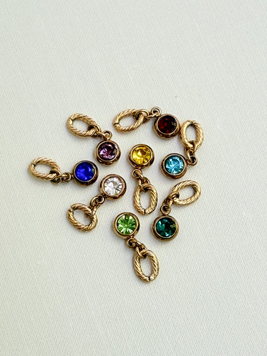 Small Round Color Rhinestone Charm