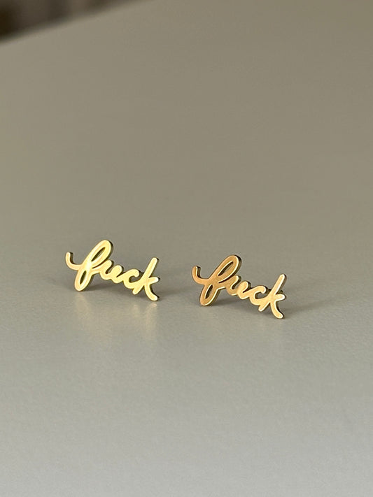 Fuck Script Earrings