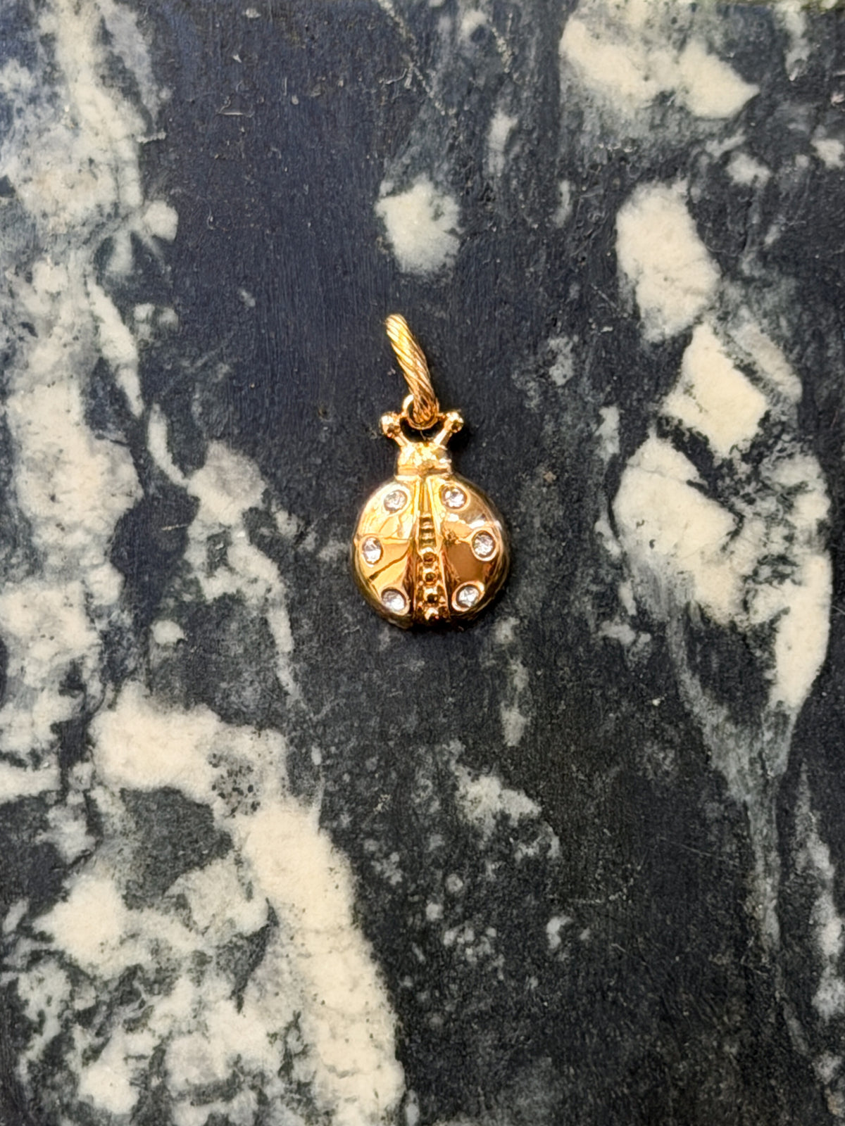 Rhinestone Lady Bug Charm