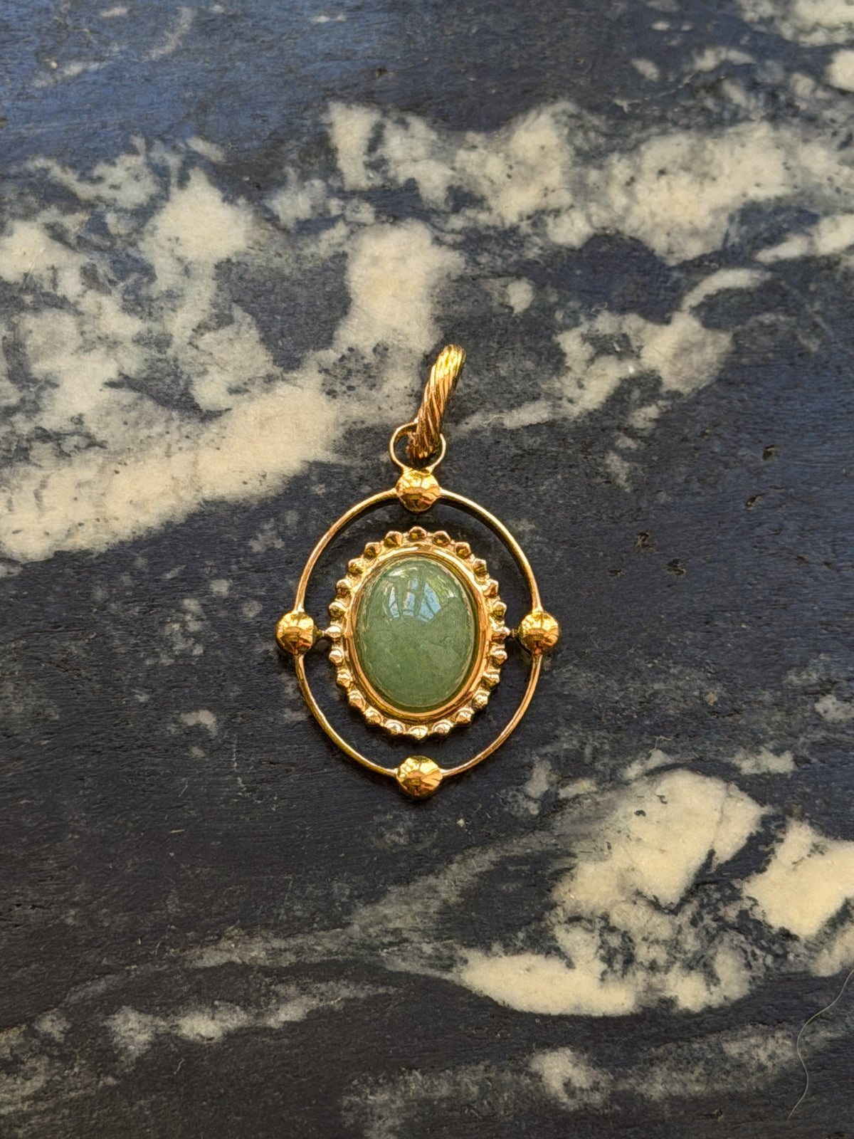 Stone in Oval Pendant Charm