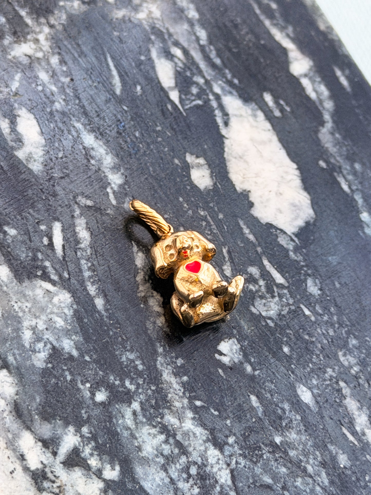 Dog with Heart Charm