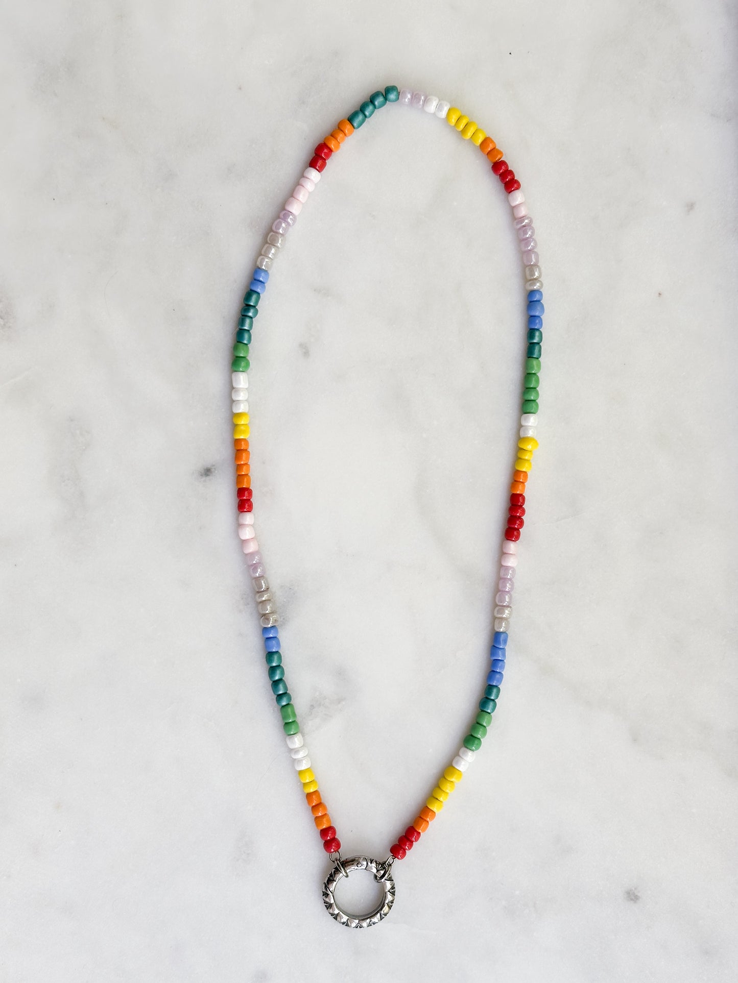 Rainbow Glass Beaded Necklace