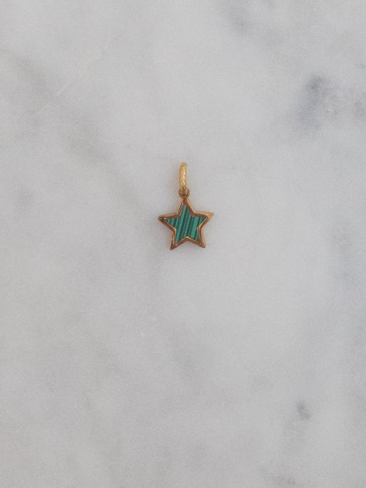 Green Stone Star Charm