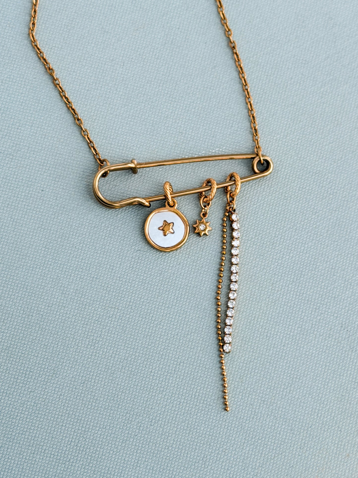 Ball Chain and Rhinestone Strand Charm