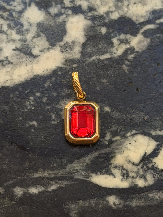 Bezeled Rhinestone Pendant Charm