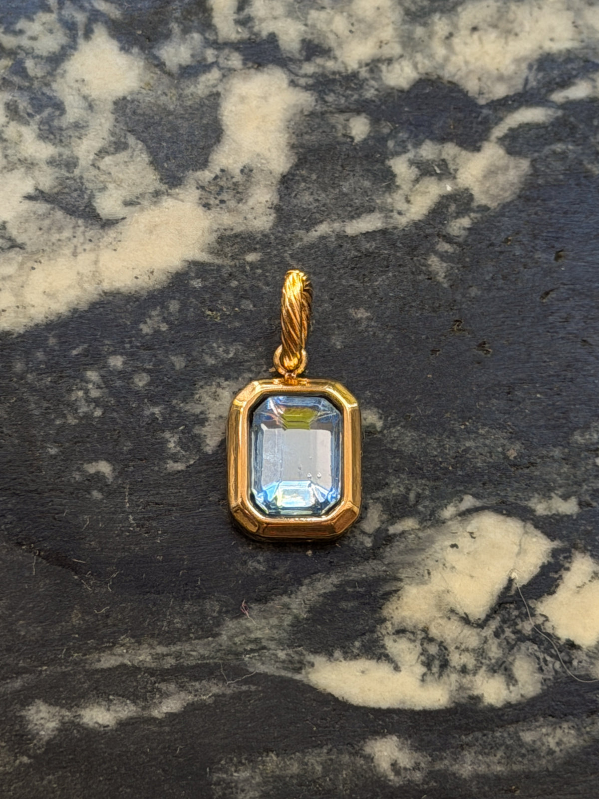 Bezeled Rhinestone Pendant Charm