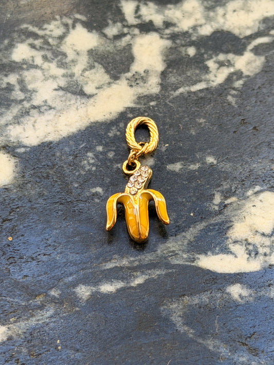 Rhinestone Banana Charm