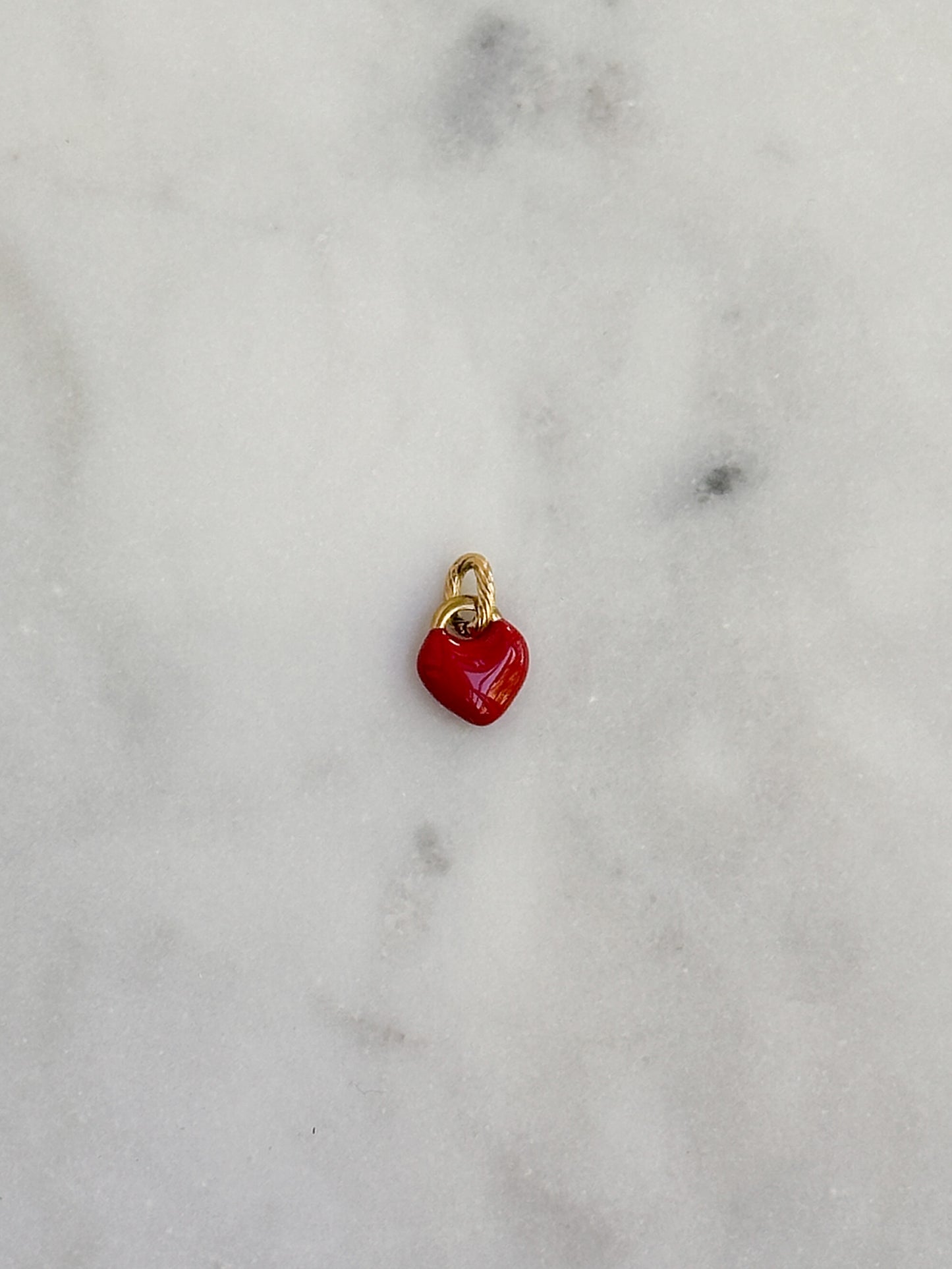 Red Enamel Heart Charm