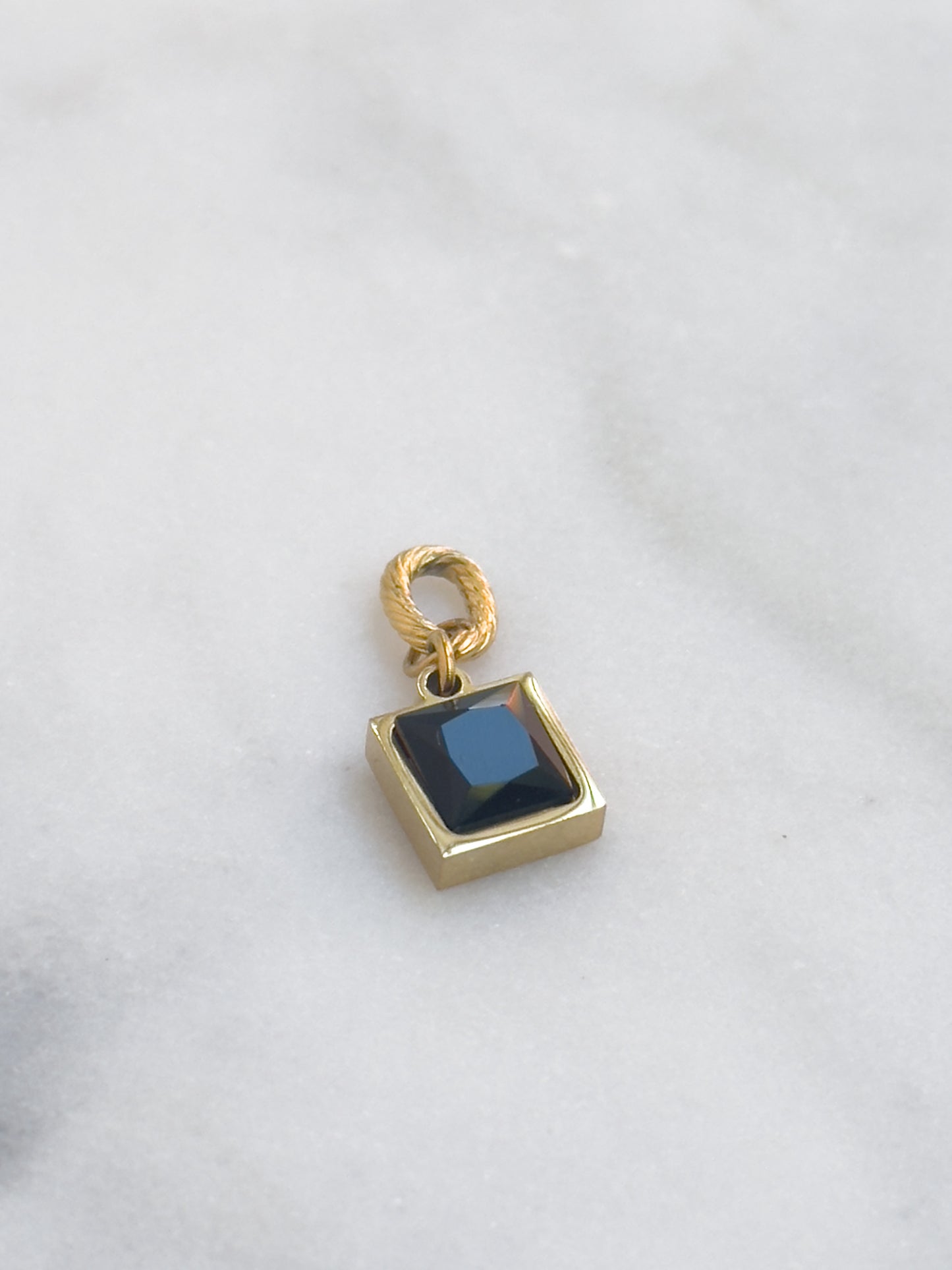 Square Color Rhinestone Charm