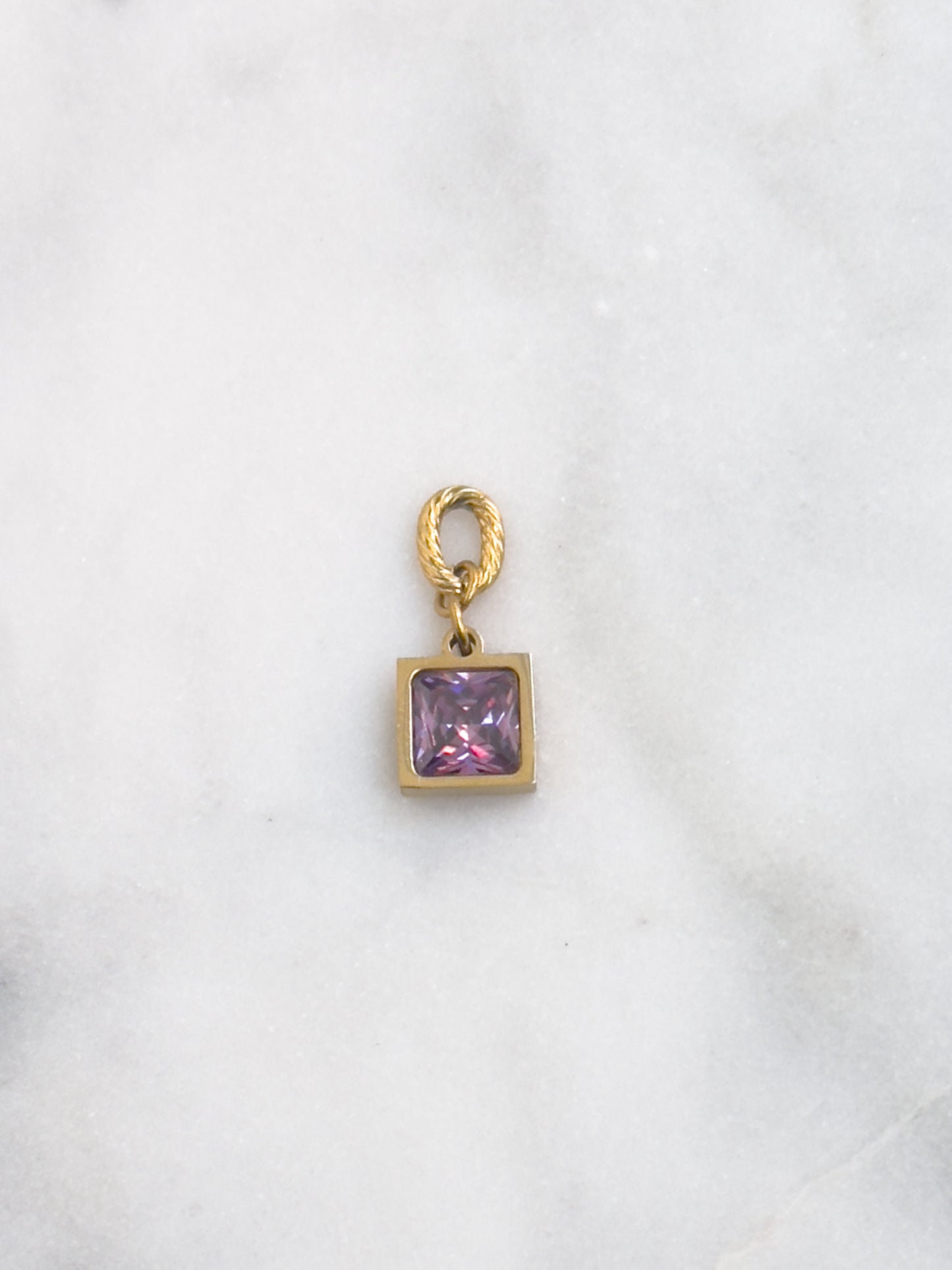 Square Color Rhinestone Charm