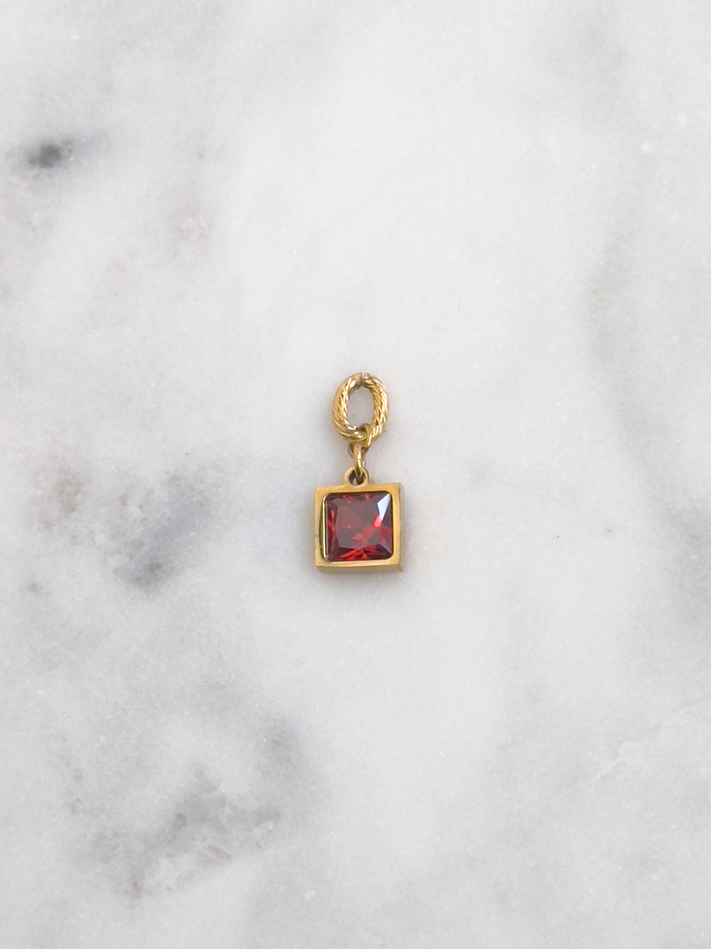 Square Color Rhinestone Charm