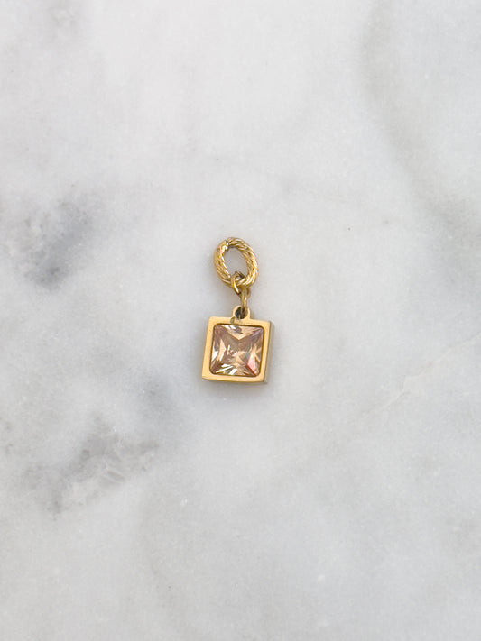 Square Color Rhinestone Charm