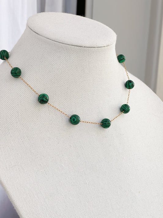 Green Stone Satellite Necklace