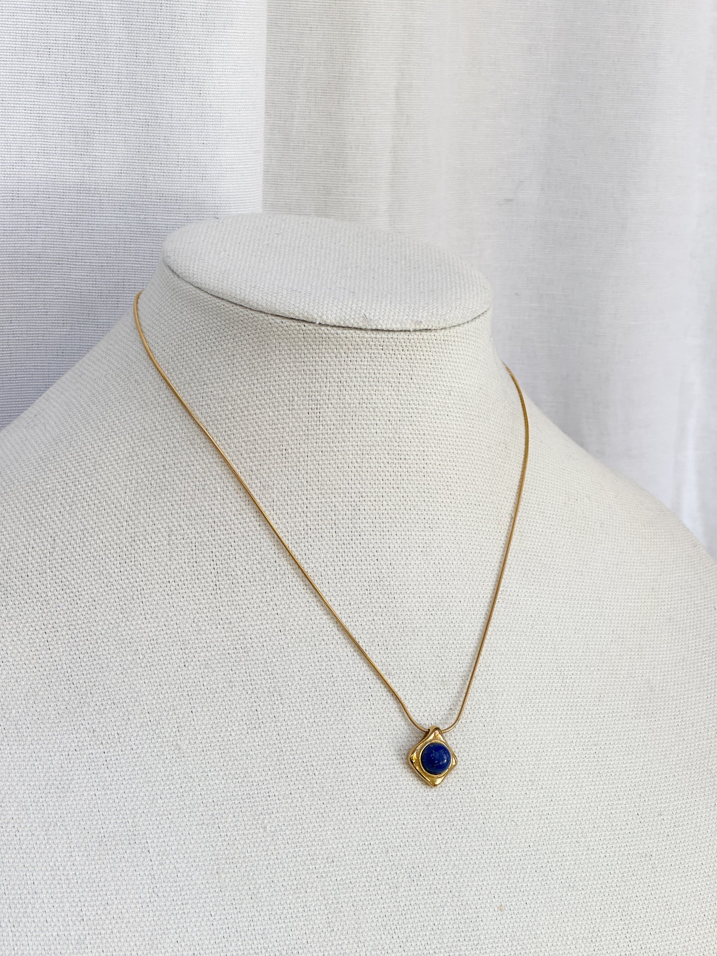 Lapis Lazuli Pendant on a Snake Chain