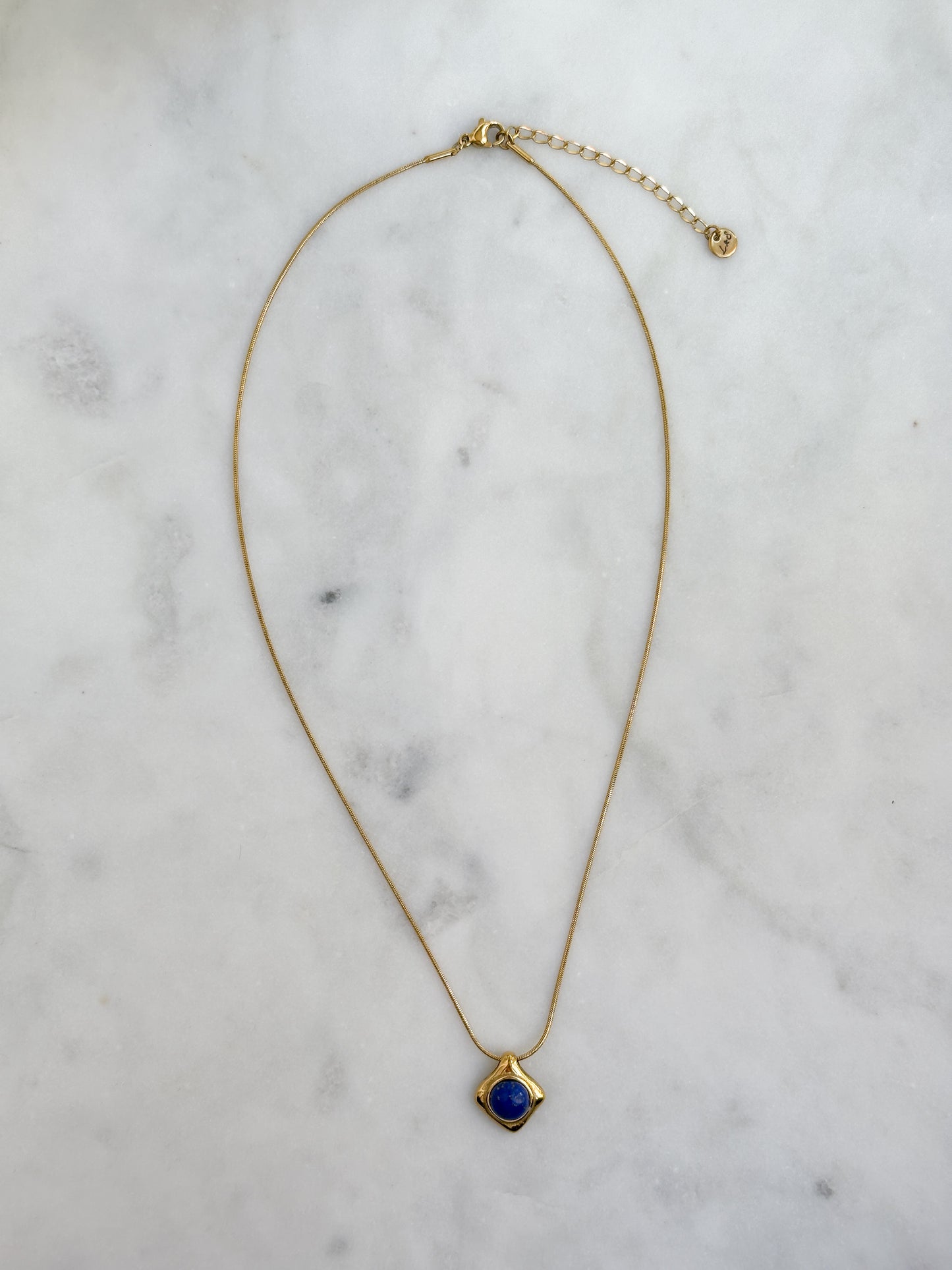 Lapis Lazuli Pendant on a Snake Chain