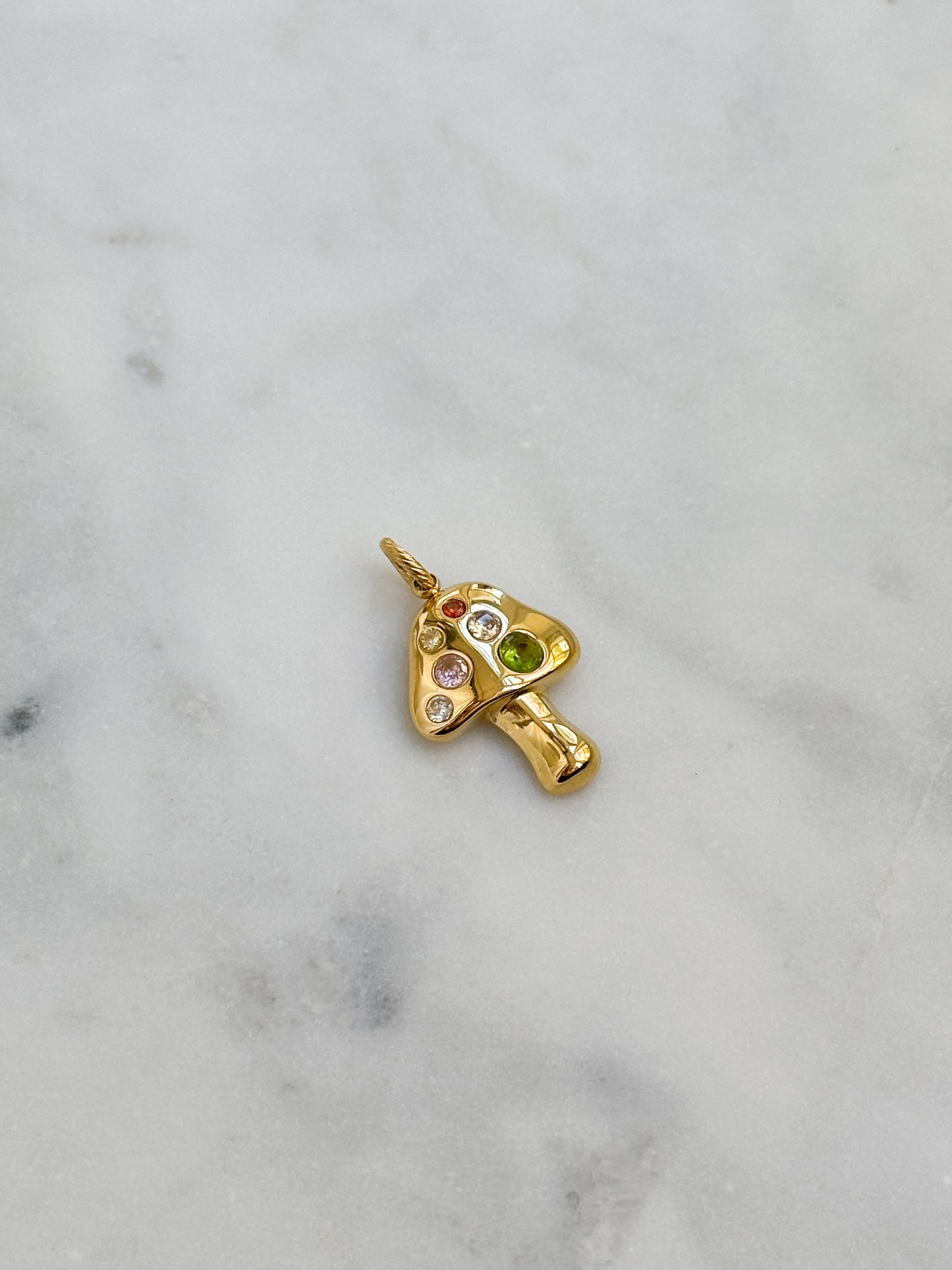 Rhinestone Mushroom Charm